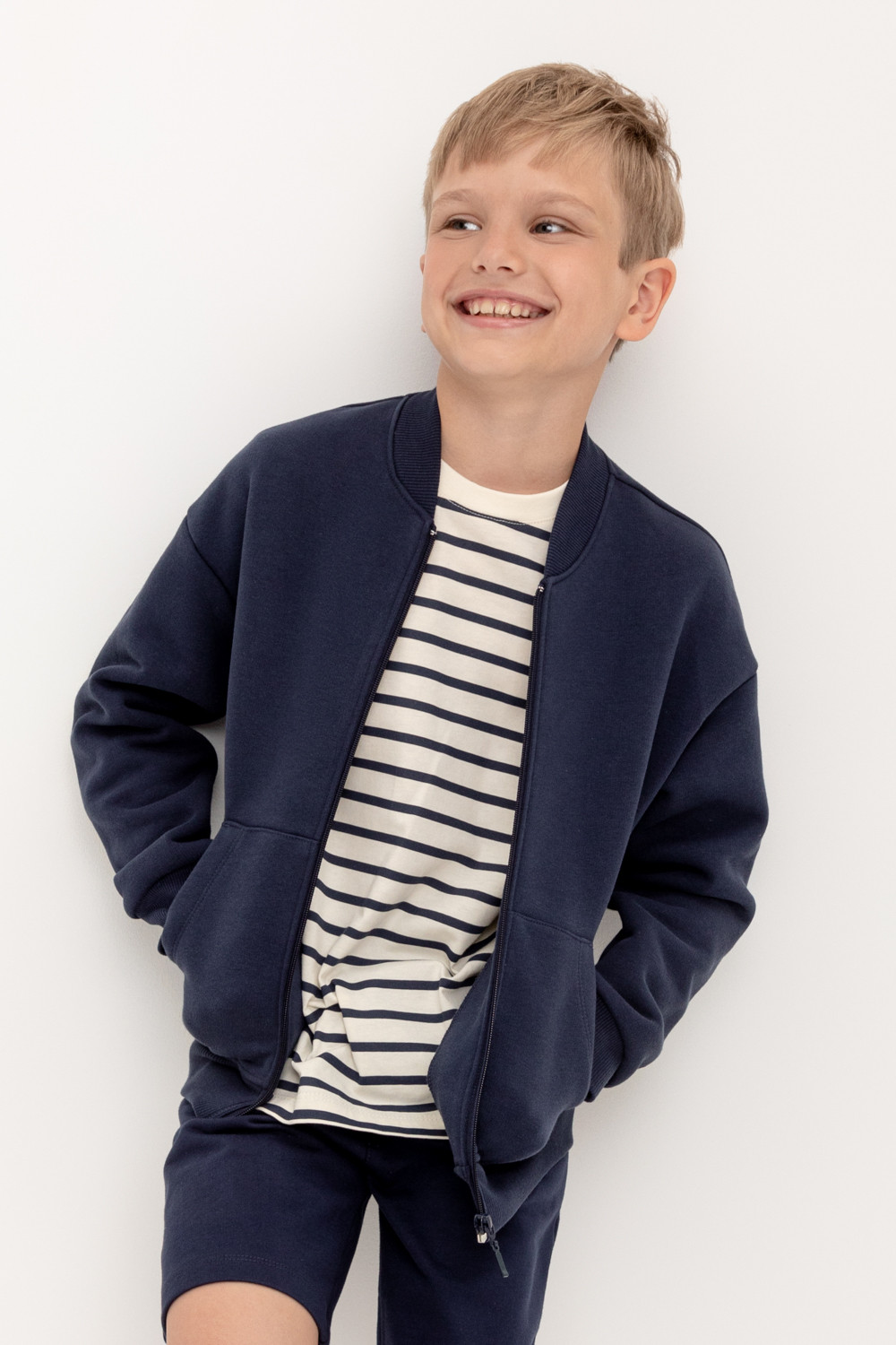 Жакет для мальчика, артикул: КР 302163, цвет: темно-синий, фото 3