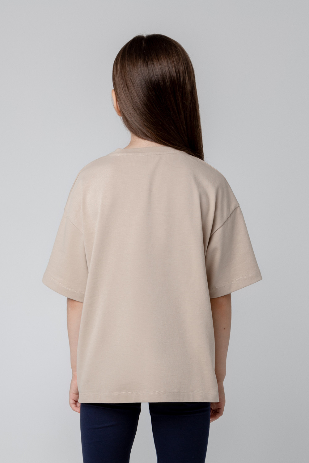 Футболка для девочки, артикул: КР 302069, цвет: бежевый, фото 3
