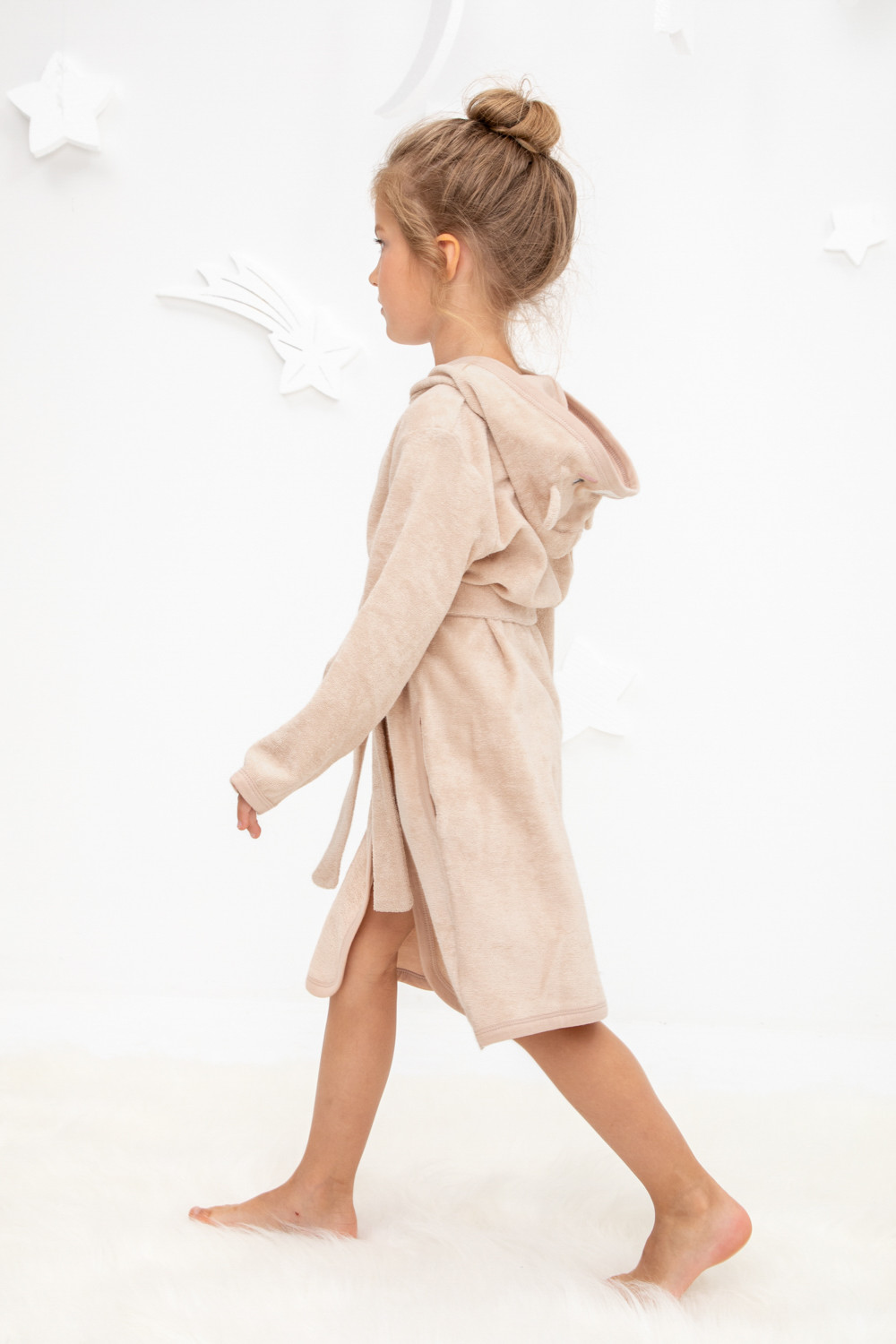 Халат для девочки, артикул: К 5765, цвет: бежевый, фото 3