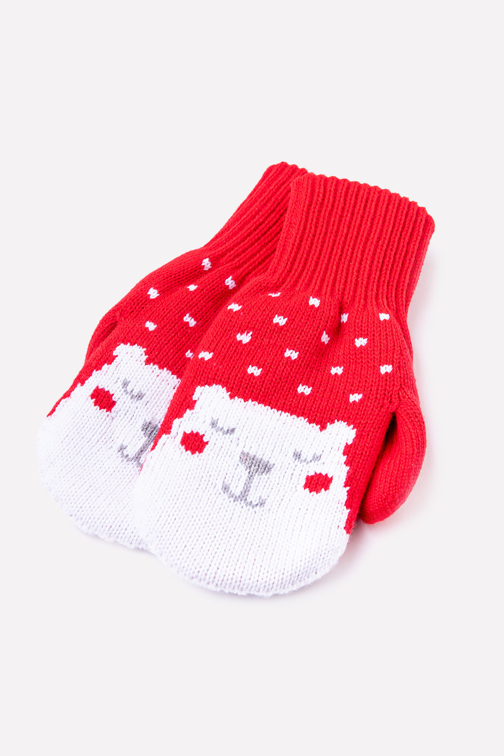 Рукавицы для девочки, артикул: КВ 10003/ш, цвет: красный, фото 3