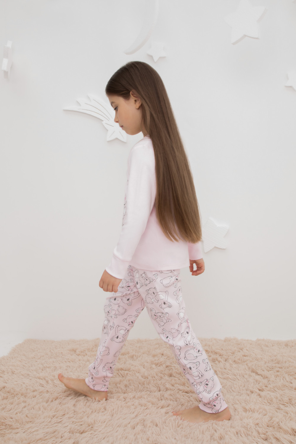 Пижама для девочки, артикул: К 1541, цвет: светло-розовый, фото 3