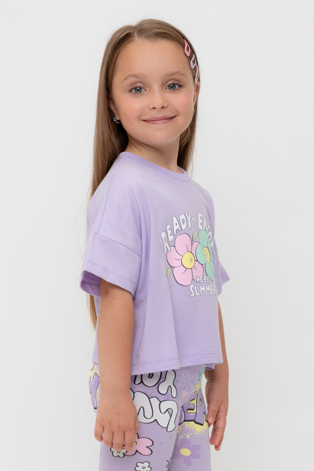 Футболка для девочки, артикул: КР 302696, цвет: фиолетовый, фото 3