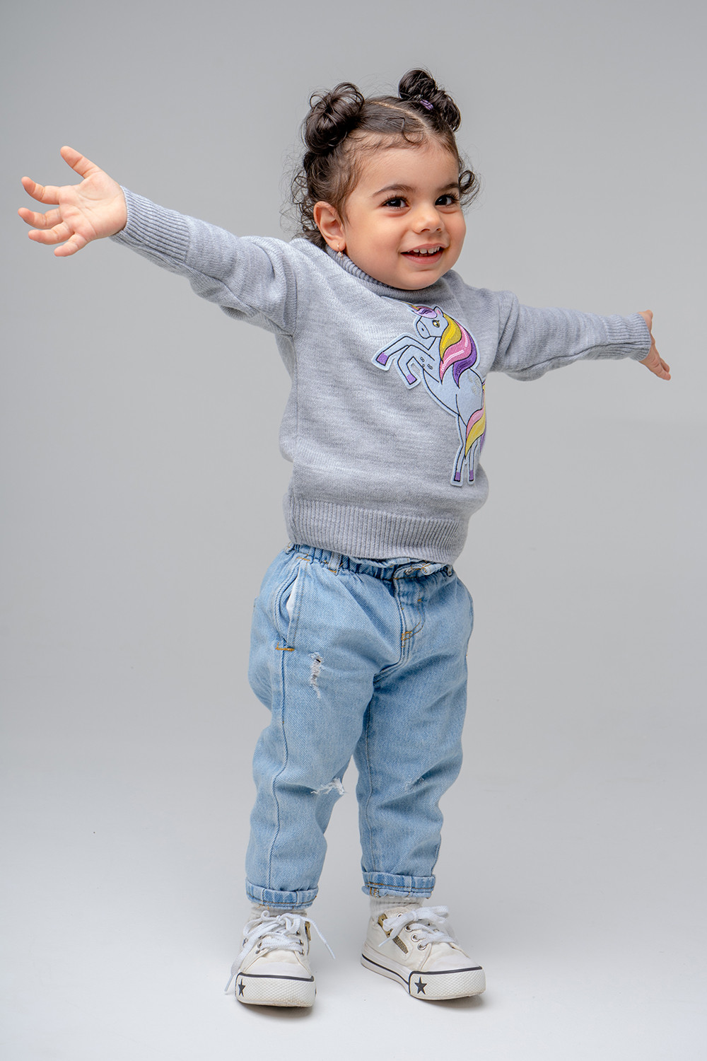 Джемпер для девочки, артикул: КВ 30119/ш, цвет: серый, фото 3