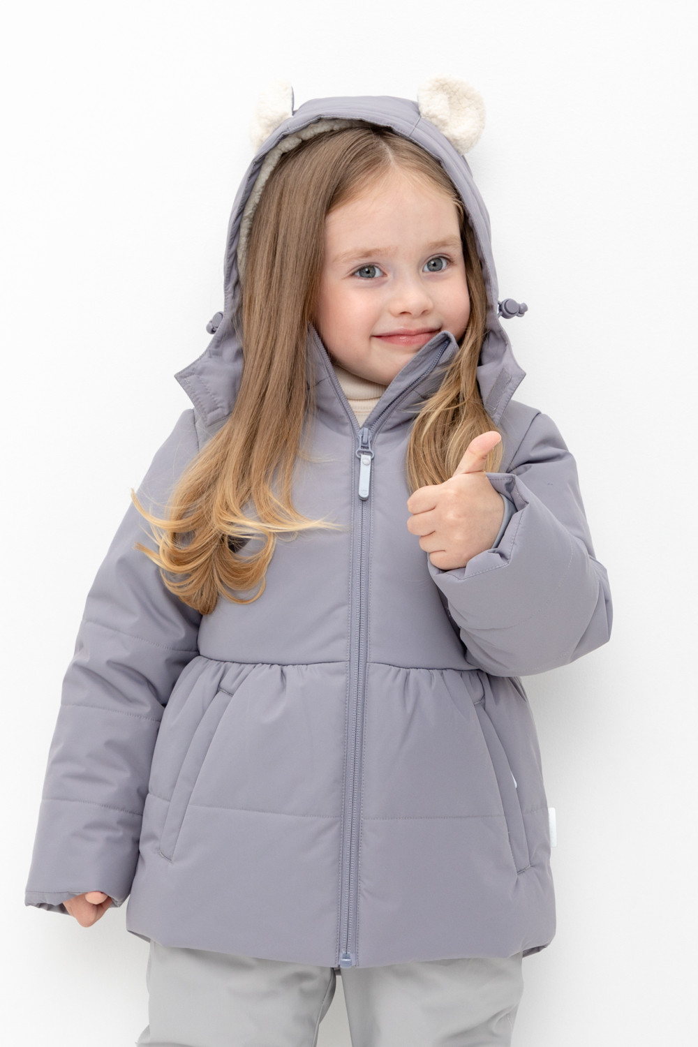 Куртка для девочки, артикул: ВК 38085/н/1 ГР, цвет: серый, фото 3
