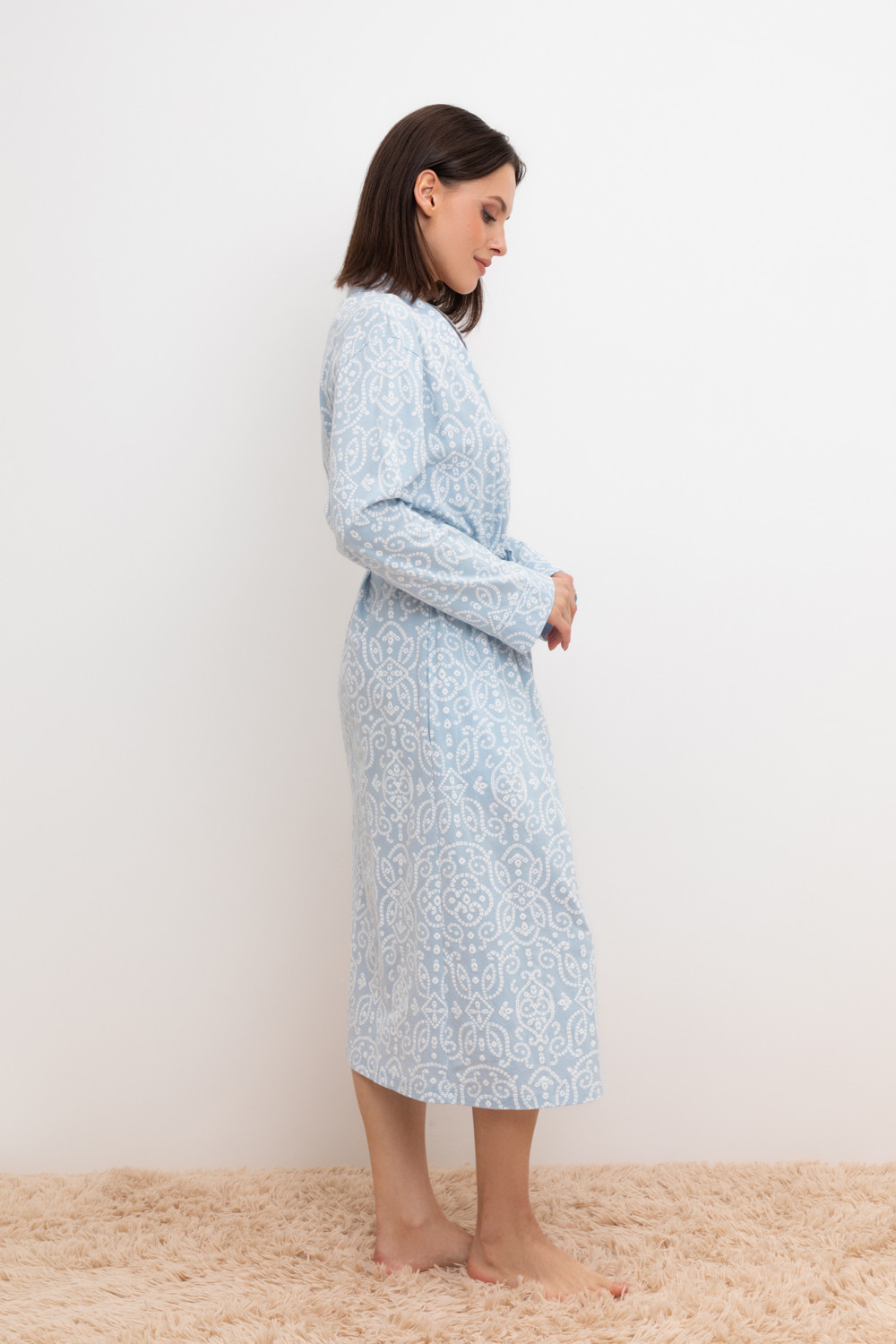 Халаты женские для мам, артикул: Е 50005, цвет: голубой, фото 4