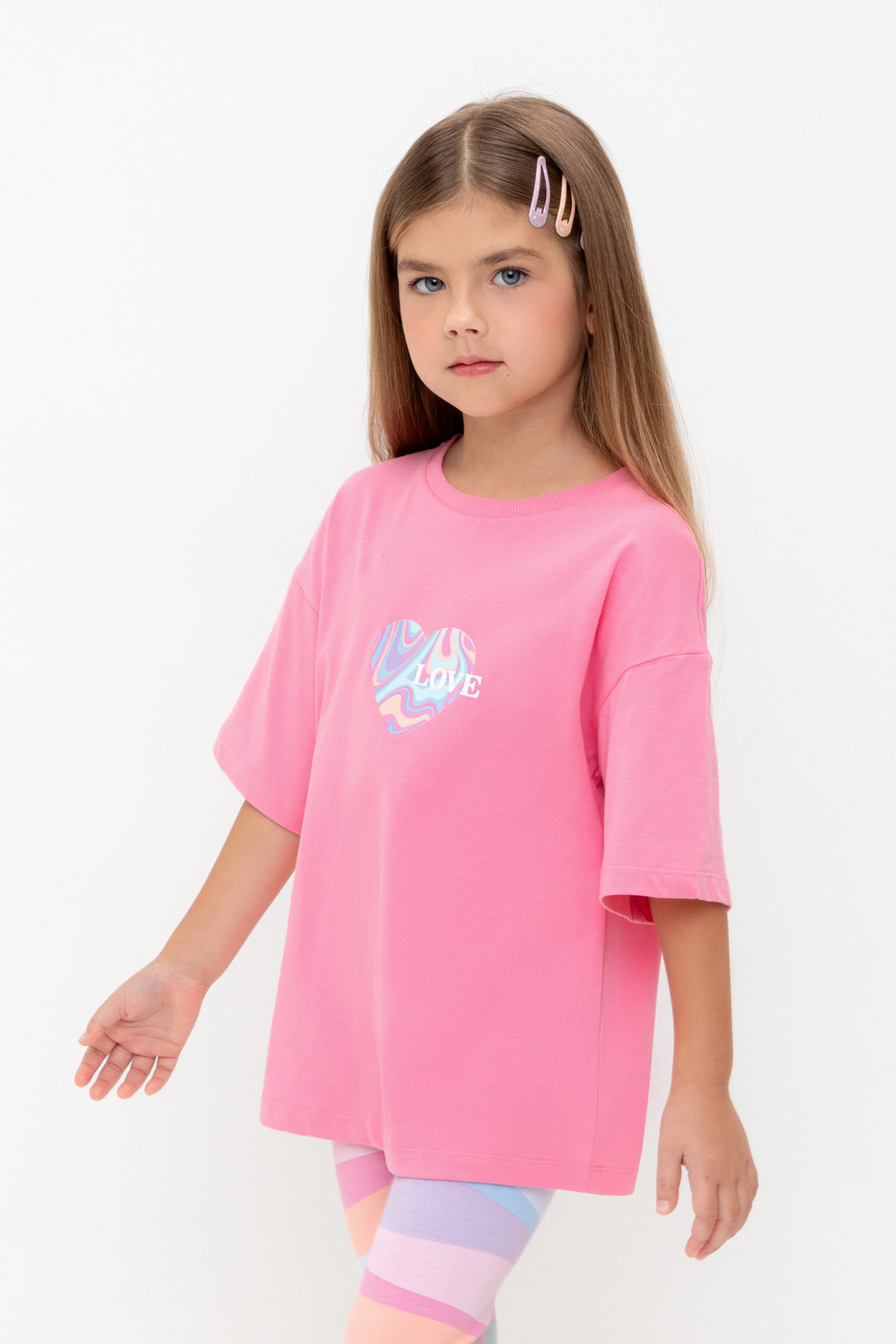 Футболка для девочки, артикул: КР 302683, цвет: ярко-розовый, фото 4