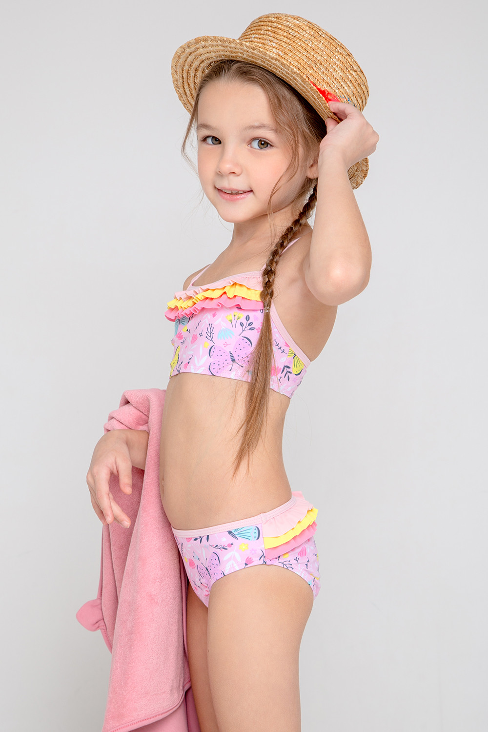 Купальник для девочки, артикул: ТК 17001/14н ХФ, цвет: светло-розовый, фото 4