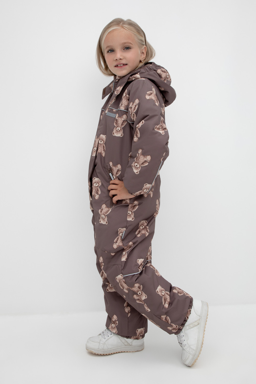 Комбинезоны утепленные для девочки, артикул: ВК 60052/н/3 УЗГ, цвет: кофейный, фото 4