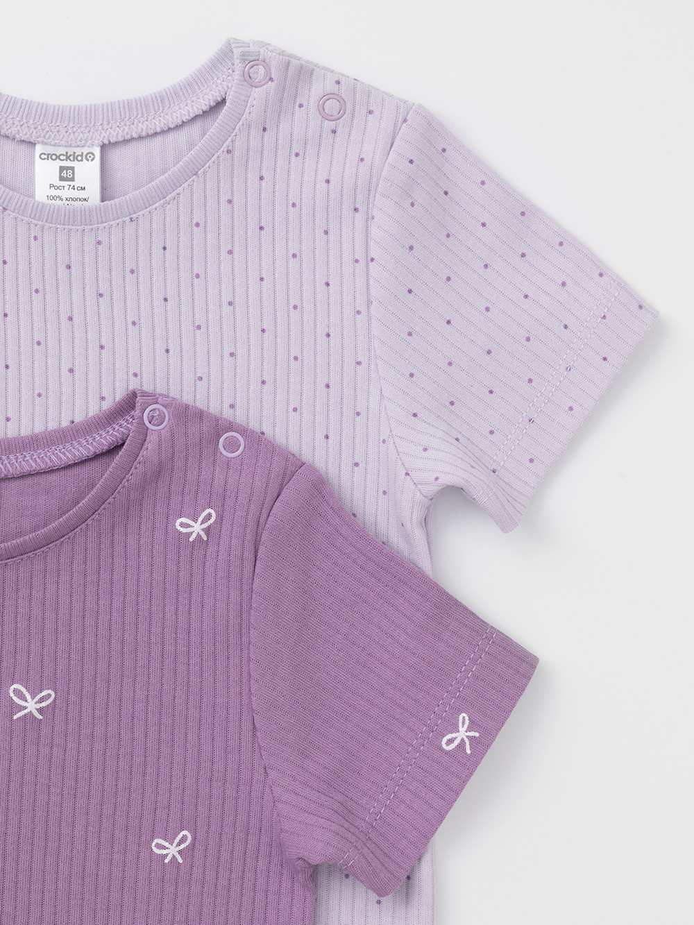 Футболка для новорожденных, артикул: К 302521-2уп, цвет: фиолетовый, фото 4