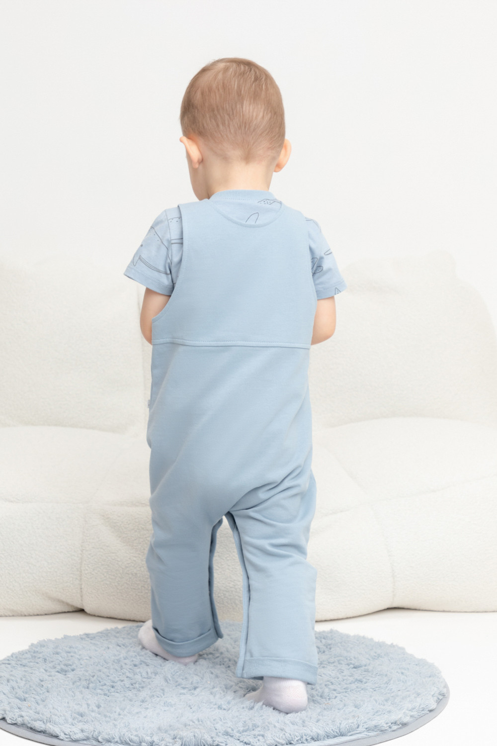 Полукомбинезон для мальчика, артикул: КР 6466, цвет: синий, фото 4