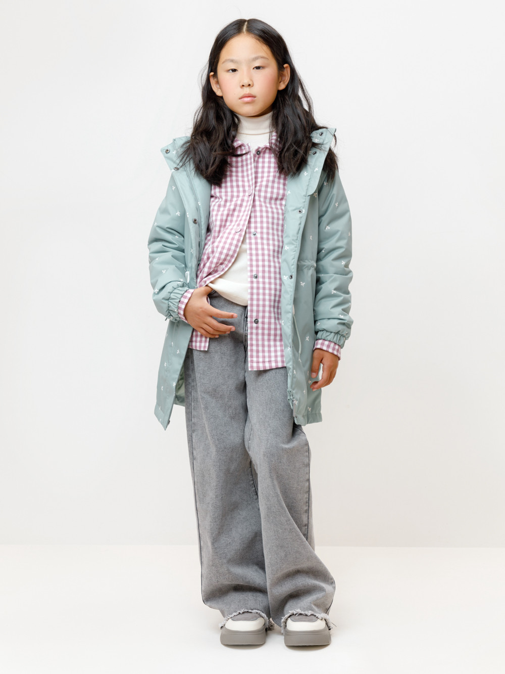 Пальто для девочки, артикул: ВК 32172/н/2 УЗГ, цвет: зеленый, фото 4