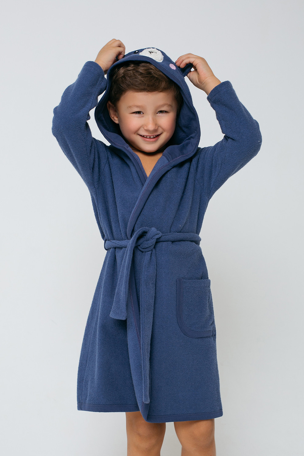 Халат для мальчика, артикул: К 5481, цвет: темно-синий, фото 4