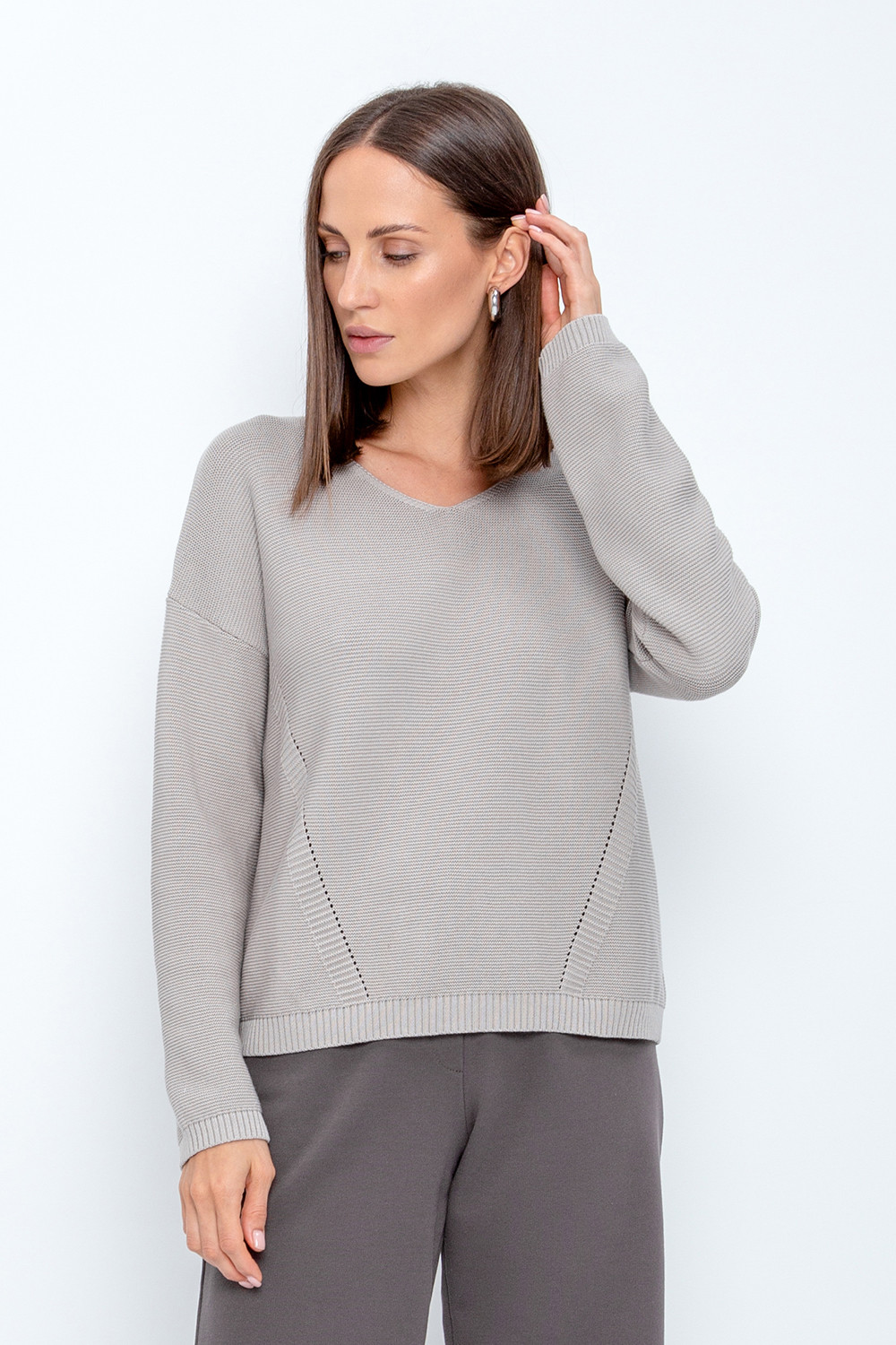 Джемперы женские для мам, артикул: ЕВ 396, цвет: серый, фото 4