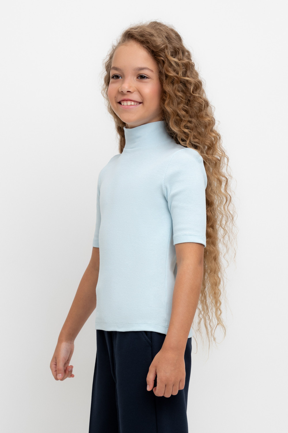 Водолазки для девочки, артикул: К 302151, цвет: светло-голубой, фото 4