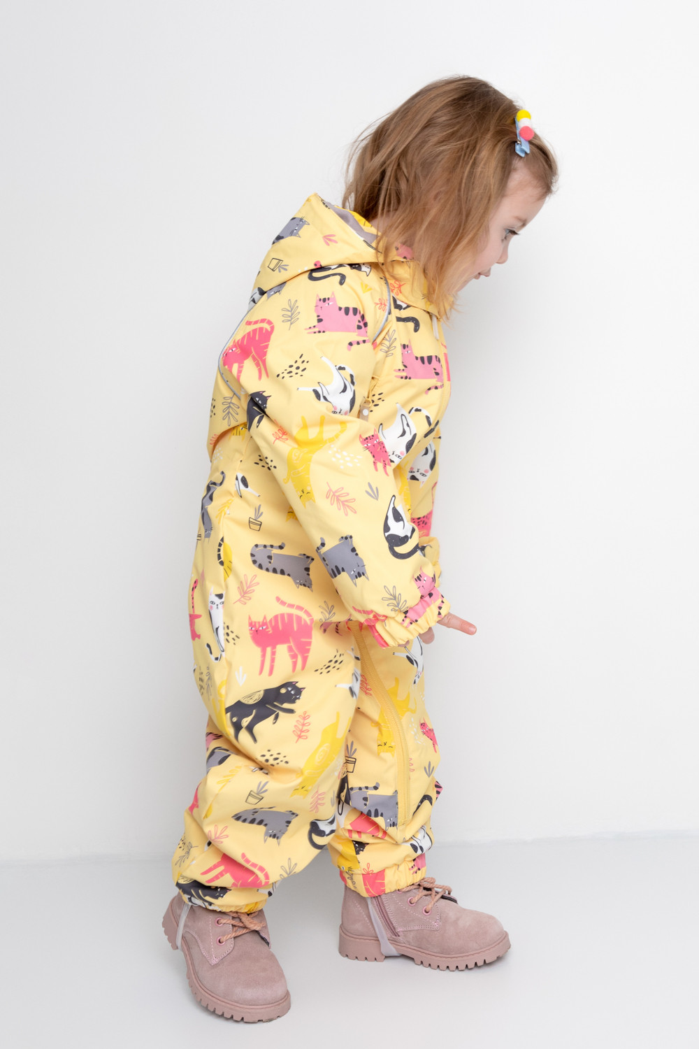 Комбинезоны утепленные для девочки, артикул: ВК 60007/н/35 УЗГ, цвет: желтый, фото 4