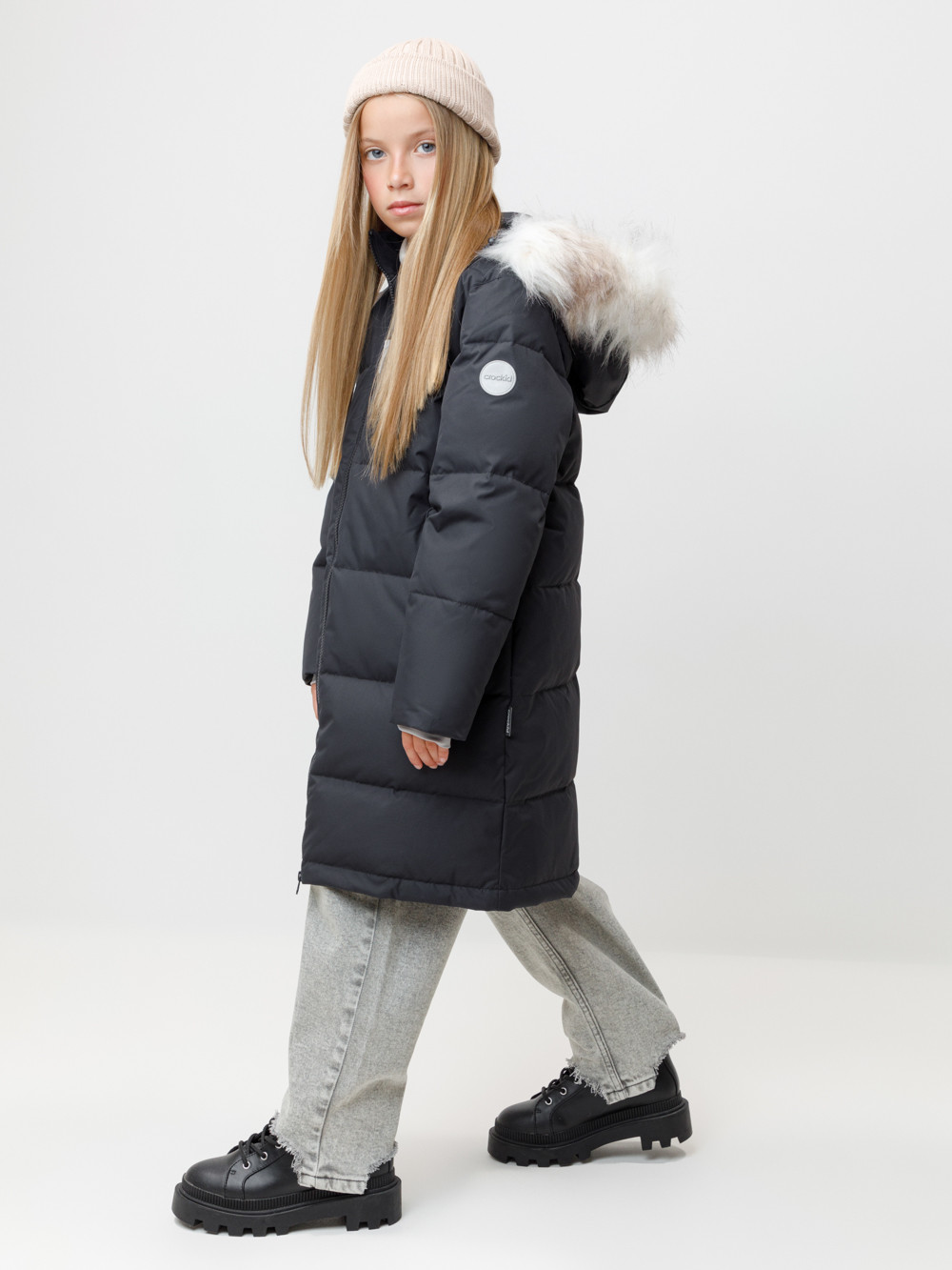 Пальто для девочки, артикул: ВК 34069/4 УЗГ, цвет: черный, фото 4