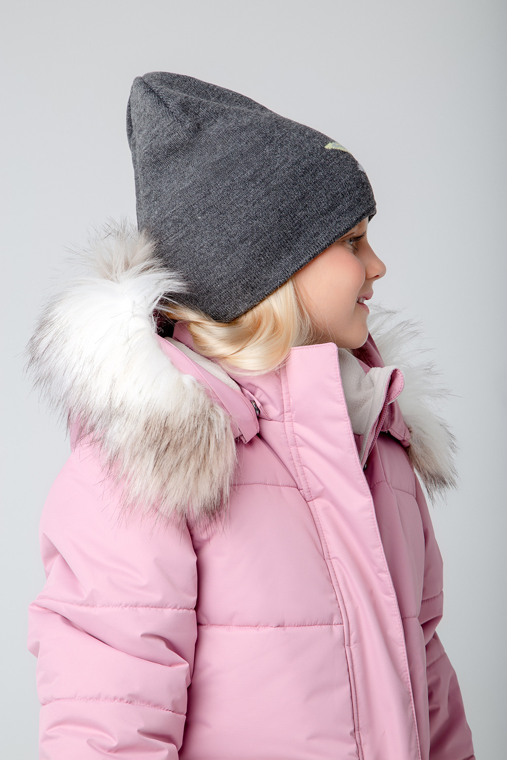 Шапка для девочки, артикул: КВ 20224/ш, цвет: серый, фото 5