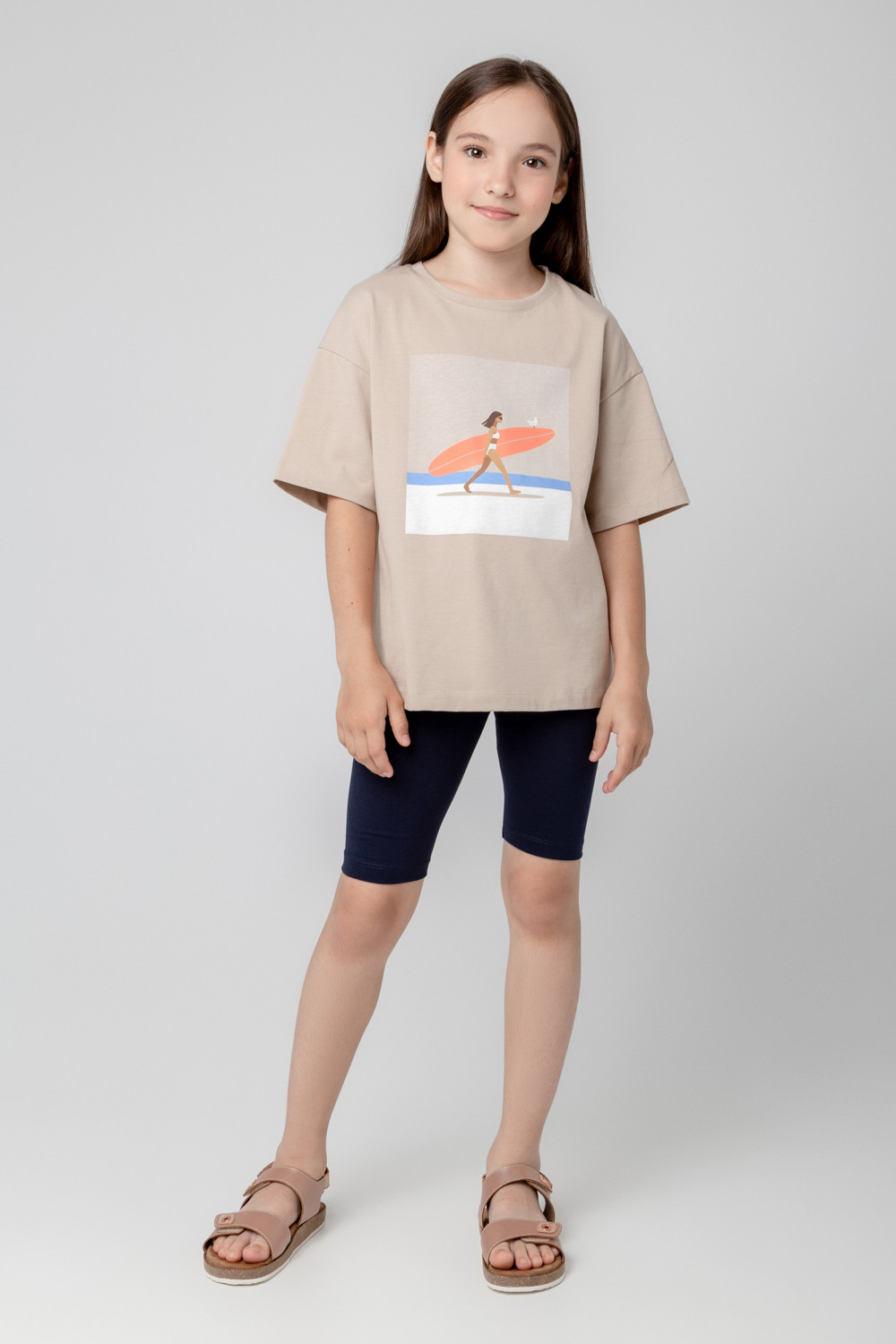 Футболка для девочки, артикул: КР 302069, цвет: бежевый, фото 5