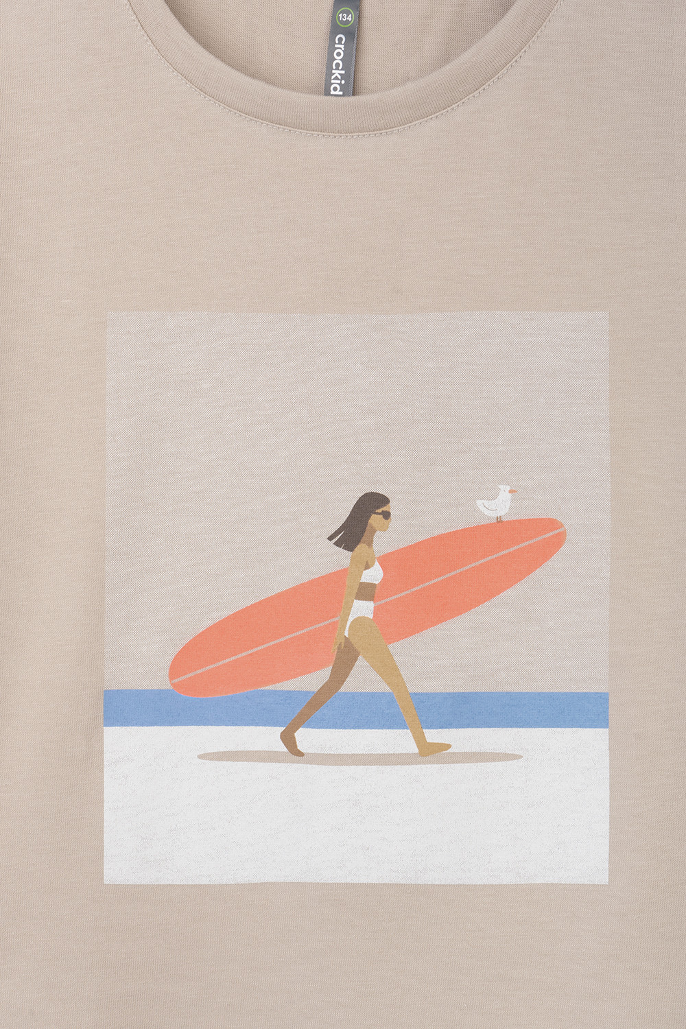 Футболка для девочки, артикул: КР 302069, цвет: бежевый, фото 6