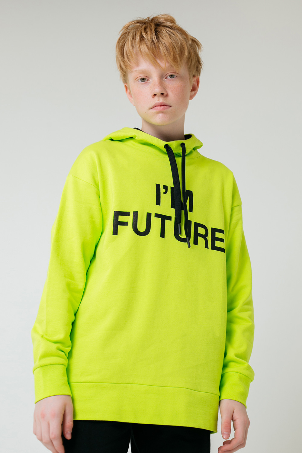 Толстовки подростковые для мальчика, артикул: КБ 301545, цвет: ярко-зеленый