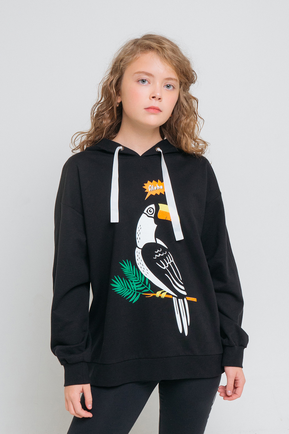 Толстовки подростковые для девочки, артикул: КБ 301341, цвет: черный3