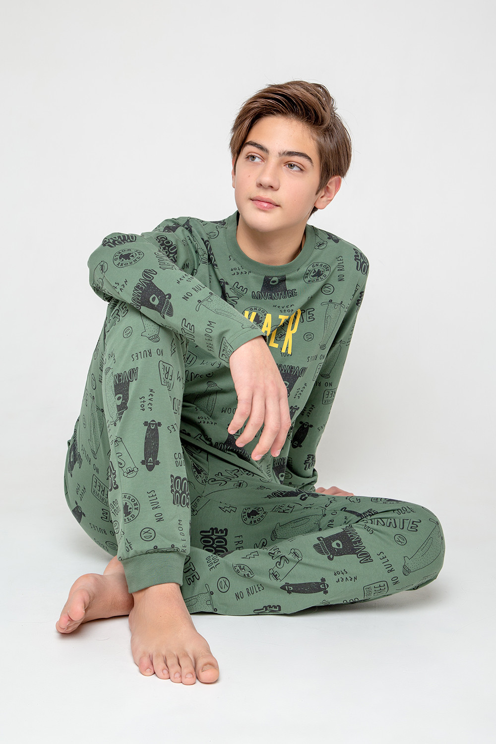 Пижамы для мальчика, артикул: КБ 2798, цвет: зеленый