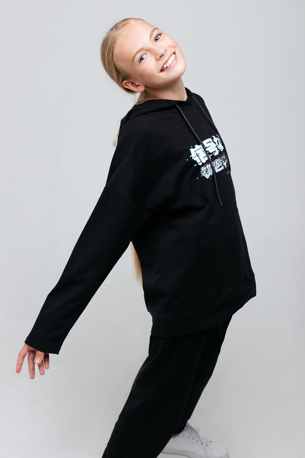 Брюки подростковые для девочки, артикул: КБ 400416, цвет: черный3, фото 3