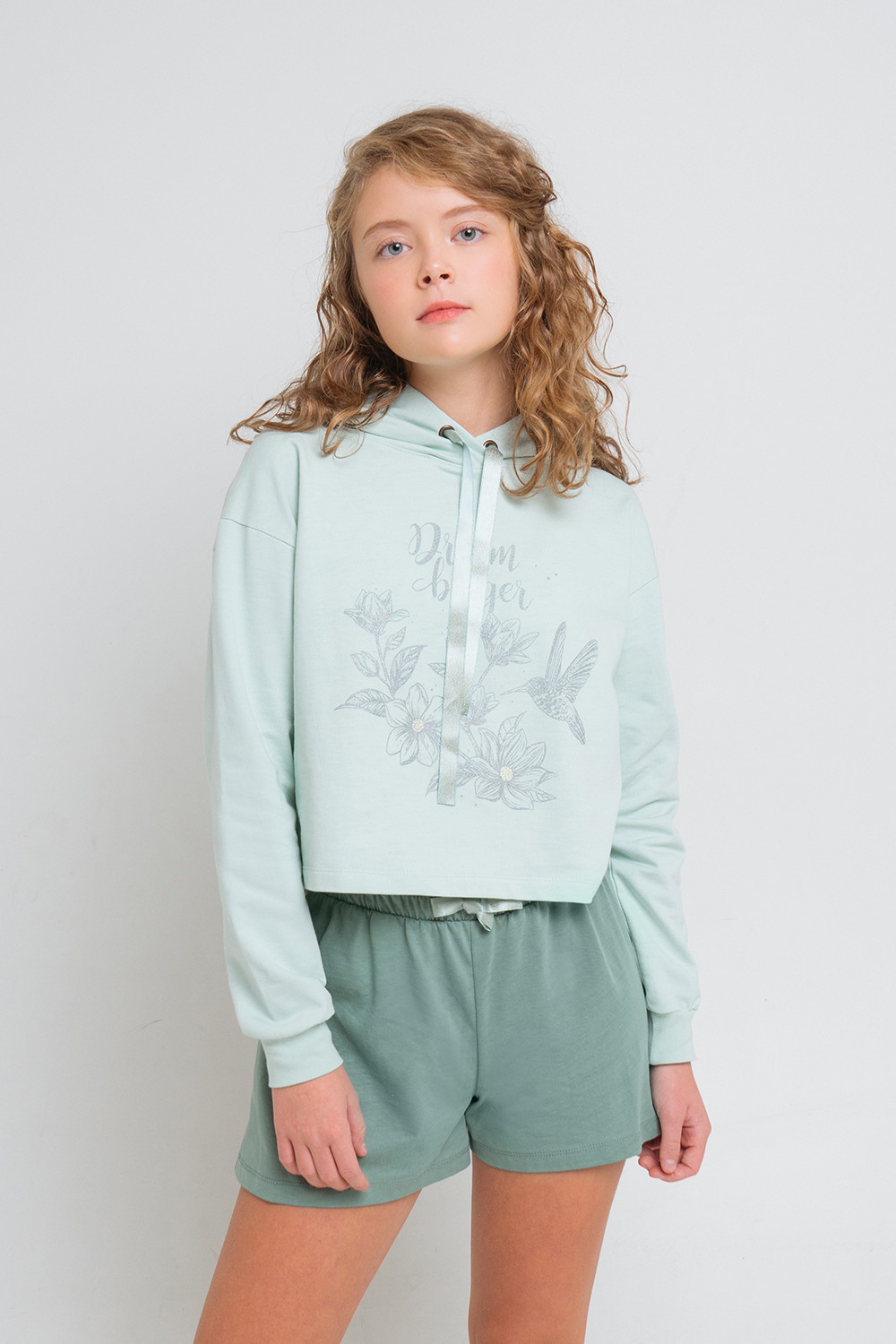 Шорты подростковые для девочки, артикул: КБ 4709, цвет: зеленый, фото 3