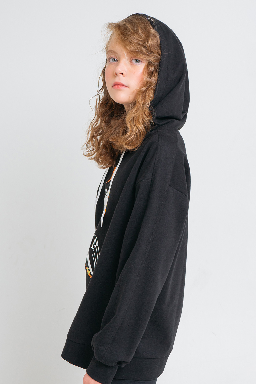 Толстовки подростковые для девочки, артикул: КБ 301341, цвет: черный3, фото 3