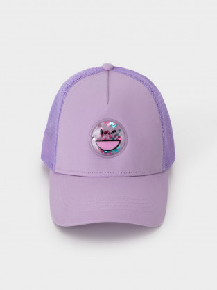 Кепка для девочки, артикул: ТК 80057, цвет: фиолетовый