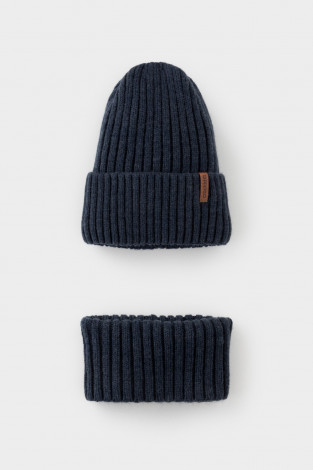 Комплект вязаный для мальчика, артикул: КВ 22015/ш, цвет: синий