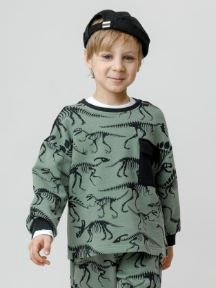 Свитшоты для мальчика, артикул: КР 302773, цвет: хаки