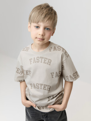 Футболка для мальчика, артикул: КР 302542, цвет: бежевый