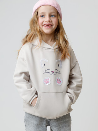 Худи для девочки, артикул: КР 302857, цвет: бежевый