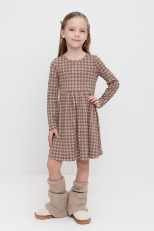 Платье для девочки, артикул: КР 5892, цвет: бежевый