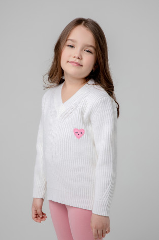 Джемпер для девочки, артикул: КВ 30118/ш, цвет: белый