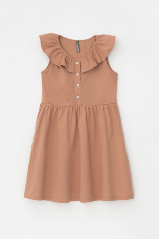 Платье для девочки, артикул: КР 5879, цвет: коричневый