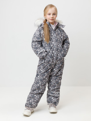Комбинезоны утепленные для девочки, артикул: ВК 60098/н/10 ГР, цвет: темно-серый