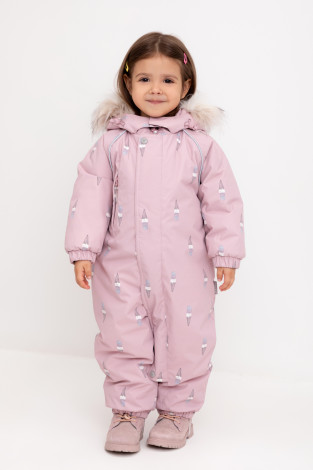 Комбинезоны утепленные для девочки, артикул: ВК 60105/н/8 ГР, цвет: розовый