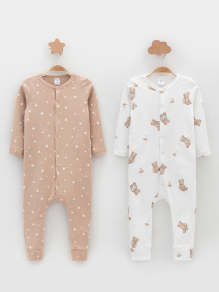 Комбинезон для новорожденных, артикул: К 6535-2уп, цвет: бежевый