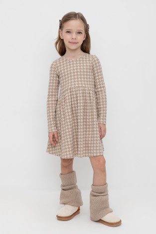 Платье для девочки, артикул: КР 5892, цвет: бежевый