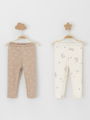 Брюки для новорожденных, артикул: К 400785-2уп, цвет: бежевый