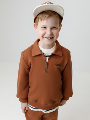 Свитшоты для мальчика, артикул: КР 302798, цвет: коричневый