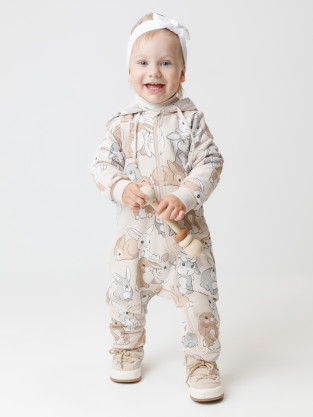 Комбинезон для девочки, артикул: КР 6555, цвет: бежевый