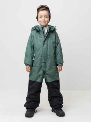 Комбинезоны утепленные для мальчика, артикул: ВК 60127/н/5 УЗГ, цвет: зеленый