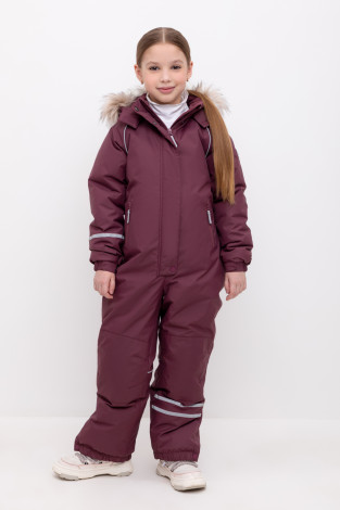 Комбинезоны утепленные для девочки, артикул: ВК 60102/5 ГР (122-158), цвет: бордовый