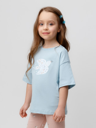 Футболка для девочки, артикул: КР 301987, цвет: голубой