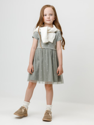Платье для девочки, артикул: КР 5961, цвет: хаки