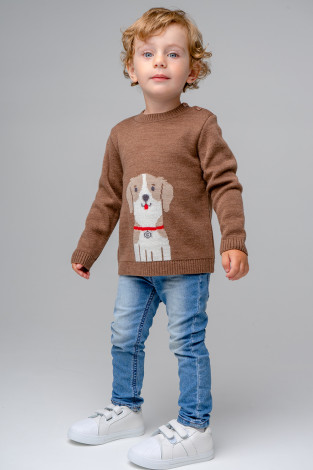Джемпер для мальчика, артикул: КВ 30121/ш, цвет: бежевый