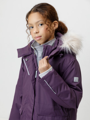 Пальто для девочки, артикул: ВК 38107/5 ГР, цвет: фиолетовый